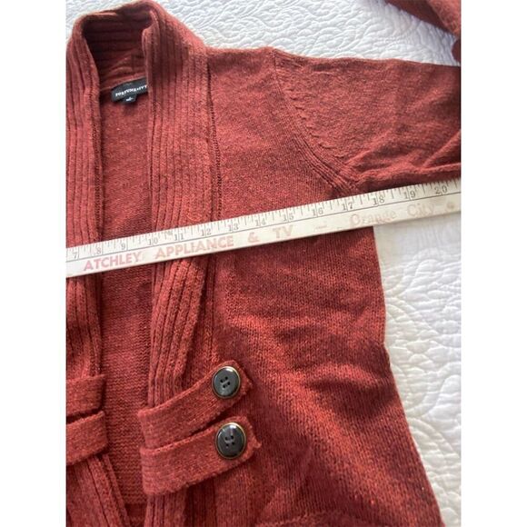 Fortune & Ivy NWOT Shawl Collar Open Cardigan Brick Red Size S Long Sleeve - Picture 11 of 12